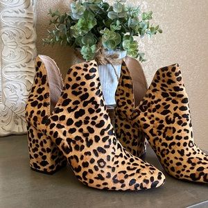 Steve Madden Leopard Calf Hair Booties